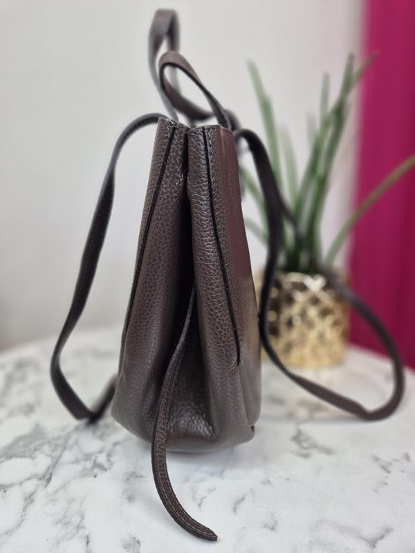 Skórzana torebka w kolorze czekoladowym zdjęcie 3