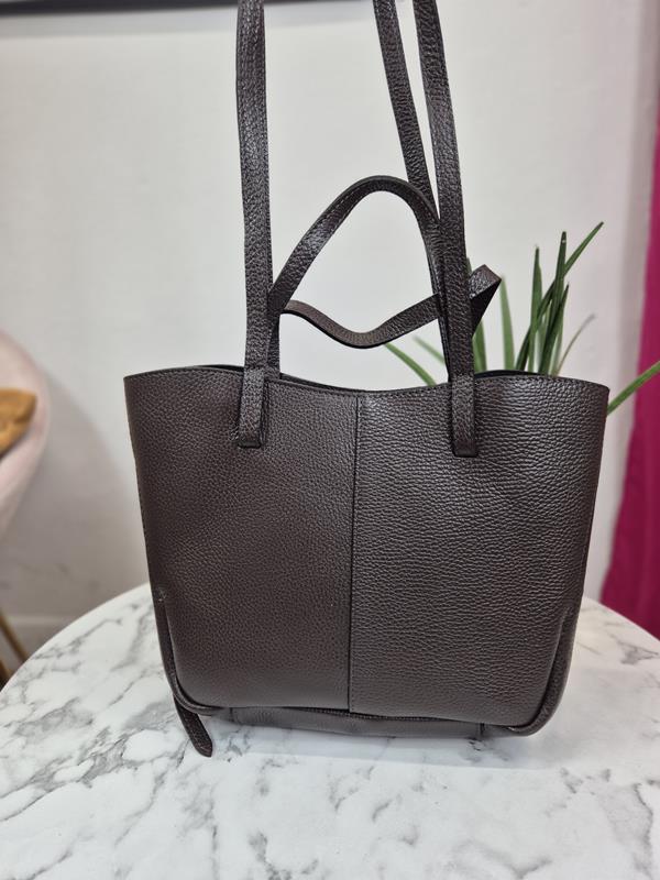 Skórzana torebka w kolorze czekoladowym zdjęcie 4