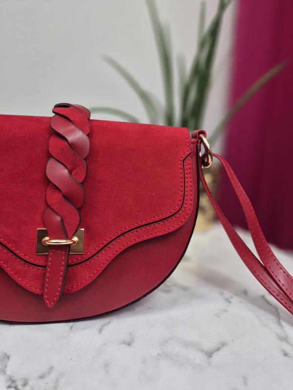 Mała torebka Laura Biaggi z klapką w kolorze czerwonym zdjęcie 2