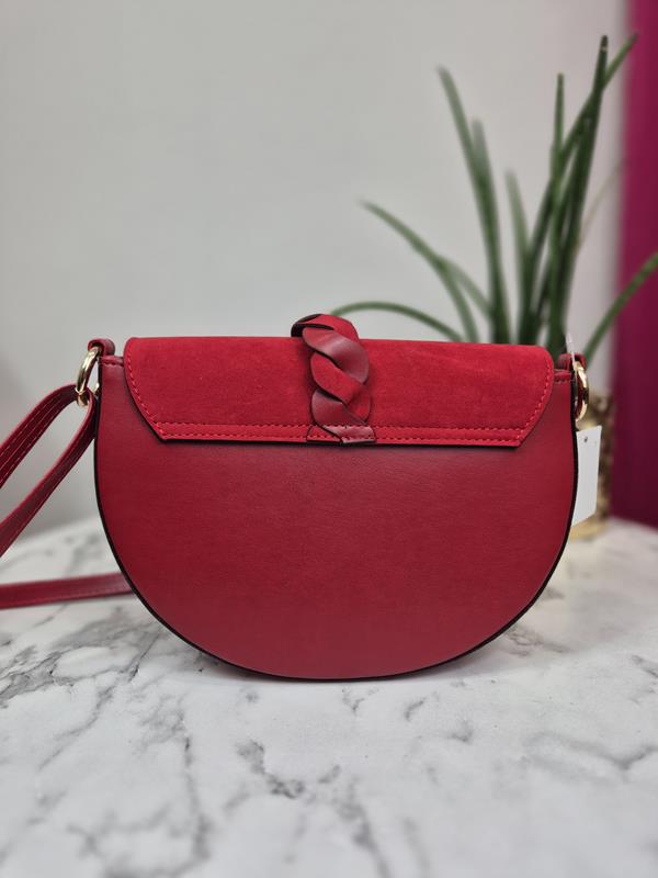 Mała torebka Laura Biaggi z klapką w kolorze czerwonym zdjęcie 4