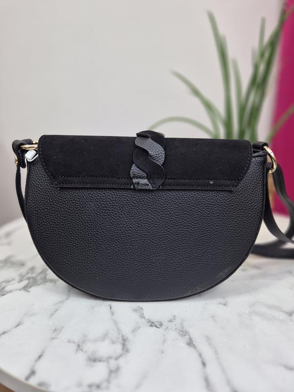 Mała torebka Laura Biaggi z klapką w kolorze czarnym zdjęcie 3