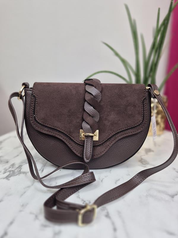 Mała torebka Laura Biaggi z klapką w kolorze brązowym zdjęcie 1