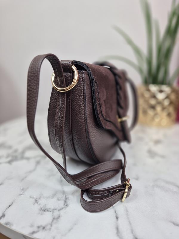 Mała torebka Laura Biaggi z klapką w kolorze brązowym zdjęcie 2