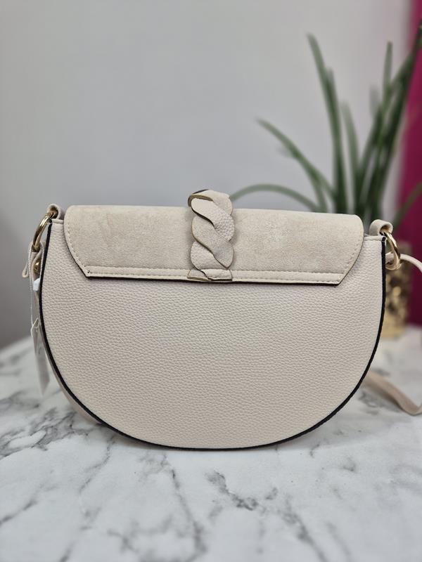 Mała torebka Laura Biaggi z klapką w kolorze beżowym zdjęcie 4