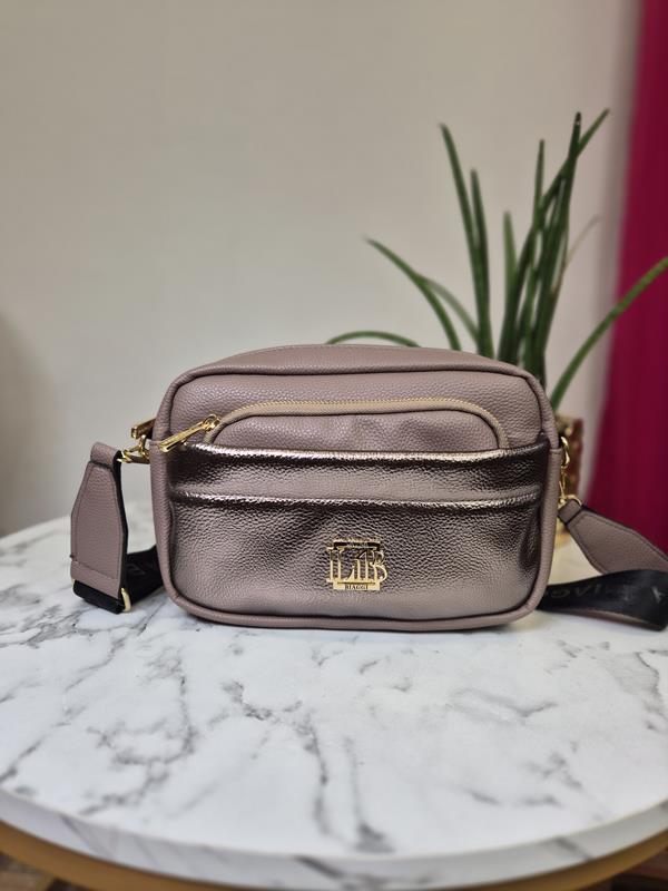 HIT mała torebka Laura Biaggi z kieszonką w kolorze cappucino zdjęcie 1