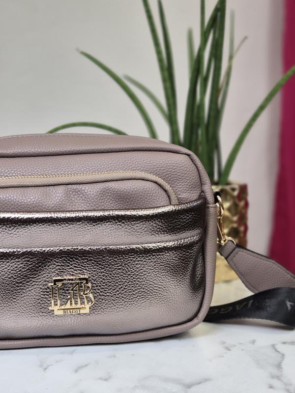 HIT mała torebka Laura Biaggi z kieszonką w kolorze cappucino zdjęcie 2