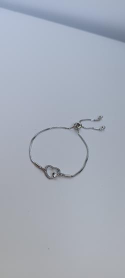 Śliczna delikatna srebrna bransoletka z serduszkiem zdjęcie 2
