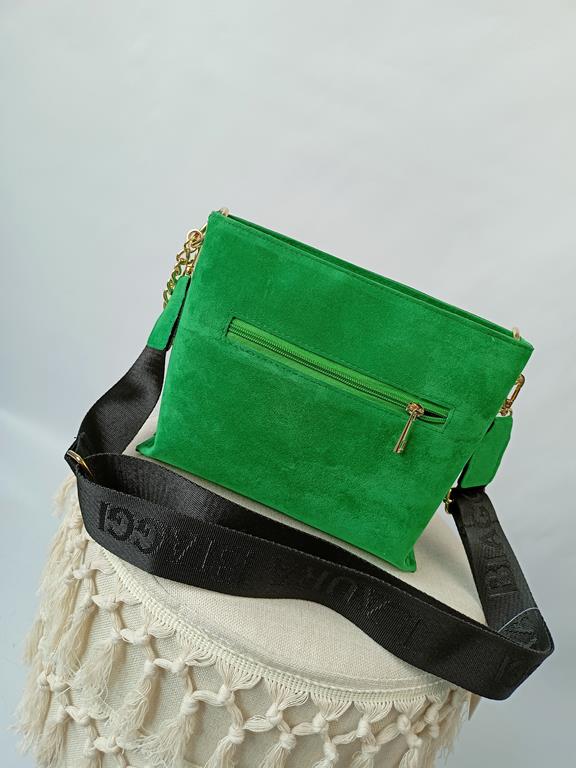 Przepiękna torebka Laura Biaggi zielona z łańcuszkiem zdjęcie 3