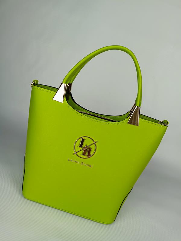 Piękny klasyczny kuferek Laura Biaggi w kolorze limonkowym zdjęcie 1