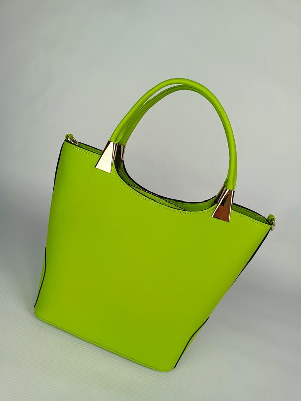 Piękny klasyczny kuferek Laura Biaggi w kolorze limonkowym zdjęcie 3
