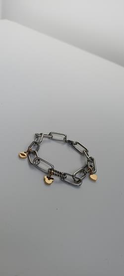 Śliczna srebrna bransoletka z zawieszkami usta miki serduszko zdjęcie 2