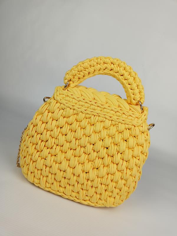 HIT przepiękna torebka pleciona Massimo Contti w kolorze żółtym zdjęcie 4