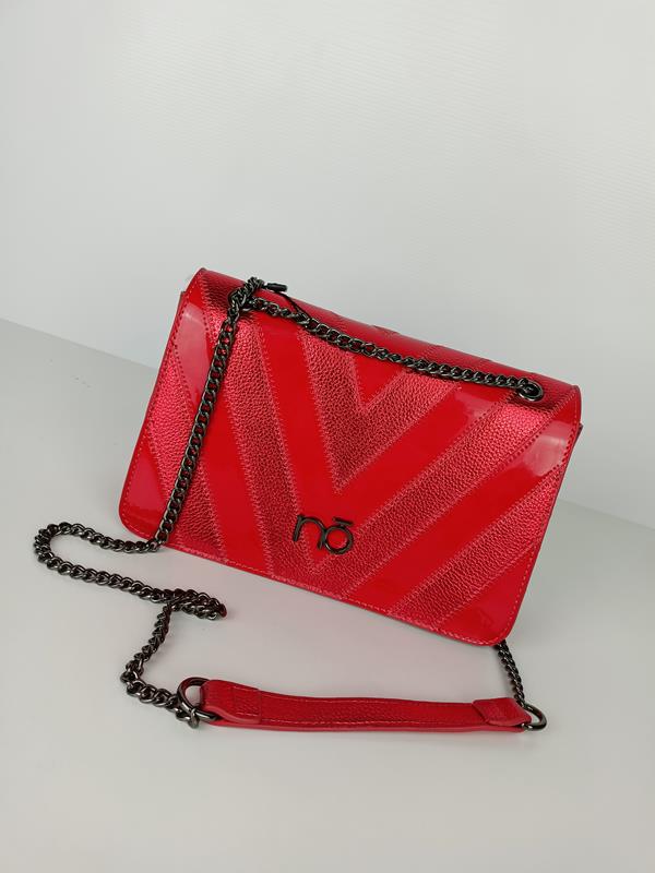 Piękna torebka NOBO metaliczna czerwień z dodatkowym brokatowym wzorem zdjęcie 2