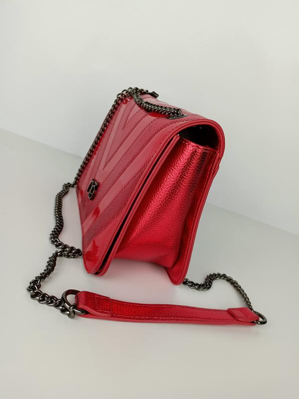 Piękna torebka NOBO metaliczna czerwień z dodatkowym brokatowym wzorem zdjęcie 3