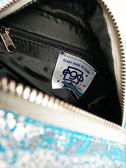 HIT piękna torebka EGO niebiesko-srebrna z kółkiem zdjęcie 4