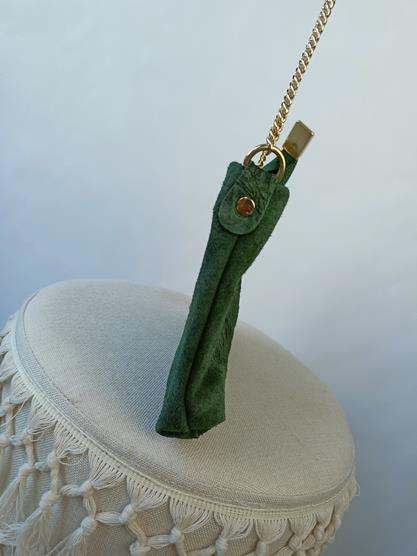 HIT przepiękna torebka Laura Biaggi na łańcuszku zielona w zwierzęcy wzór 3D skóra naturalna zdjęcie 2