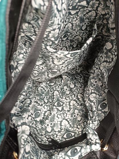 Piękny torebko-plecak EGO turkusowy welur z wymienną klapką  z kolekcji 2YOU SEVEN SENSES