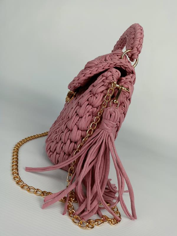 HIT przepiękna torebka pleciona Massimo Contti w kolorze pudrowego różu zdjęcie 4