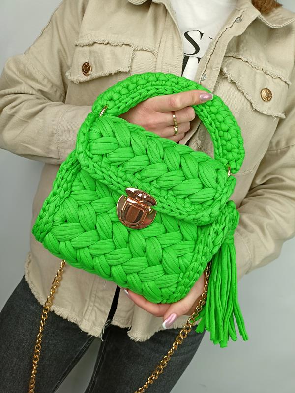 HIT przepiękna mała torebka pleciona Massimo Contti w kolorze zielonym zdjęcie 1