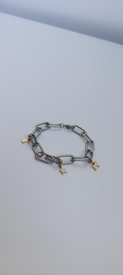 Śliczna srebrna bransoletka z zawieszkami piesek gwiazdka kość zdjęcie 2