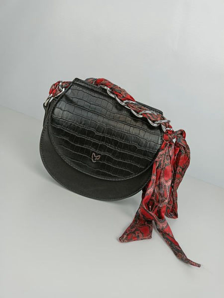 Piękna czarna torebka Femestage z apaszką zdjęcie 1