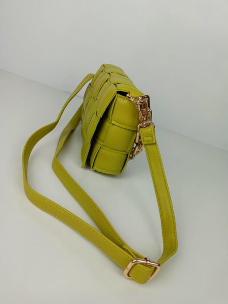 HIT piękna torebka jednokomorowa przeplatana w kolorze  oliwkowym zdjęcie 3