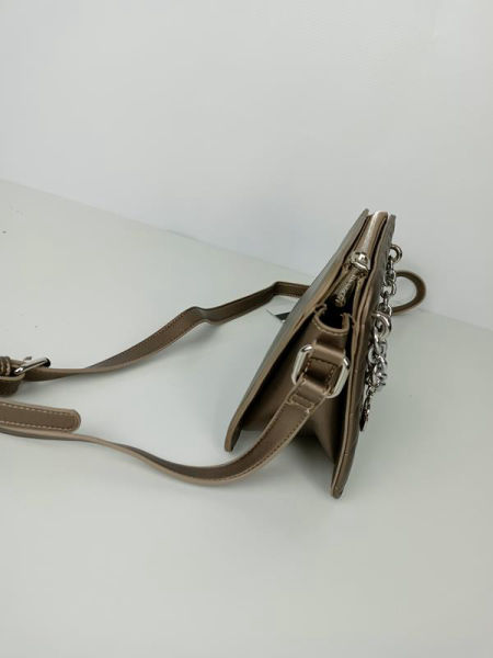 Świetna torebka Monnari pikowany kolor ganowy ze srebrnym łańcuchem zdjęcie 2