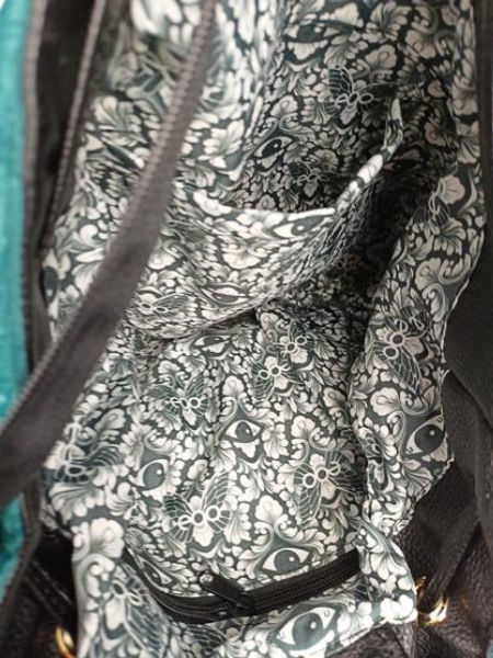 Piękny torebko-plecak EGO turkusowy welur z wymienną klapką  z kolekcji 2YOU SEVEN SENSES zdjęcie 4