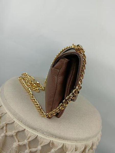HIT piękna torebka Laura Biaggi beżowe trzmielki z klapką skóra naturalna zdjęcie 4